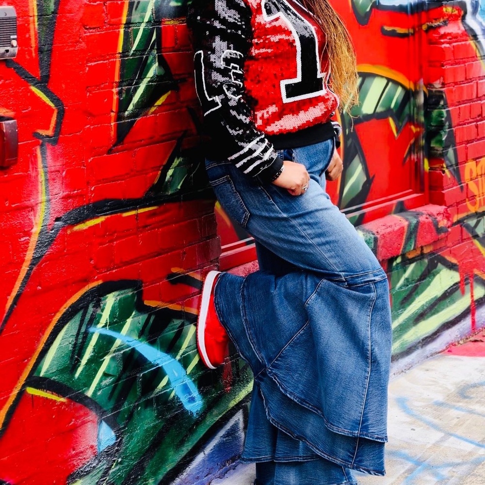 Layered Bell Bottom Jeans